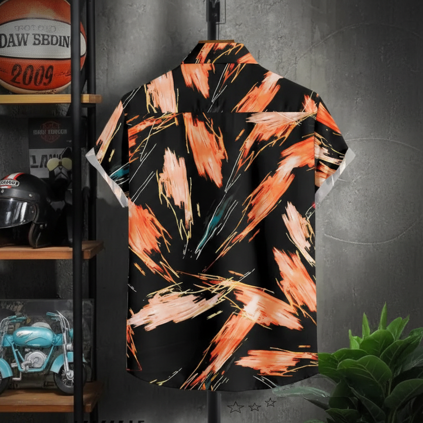 Men Regular Fit Printed Collar Casual Shirt with stylish print and soft breathable fabric for comfortable daily and smart casual wear