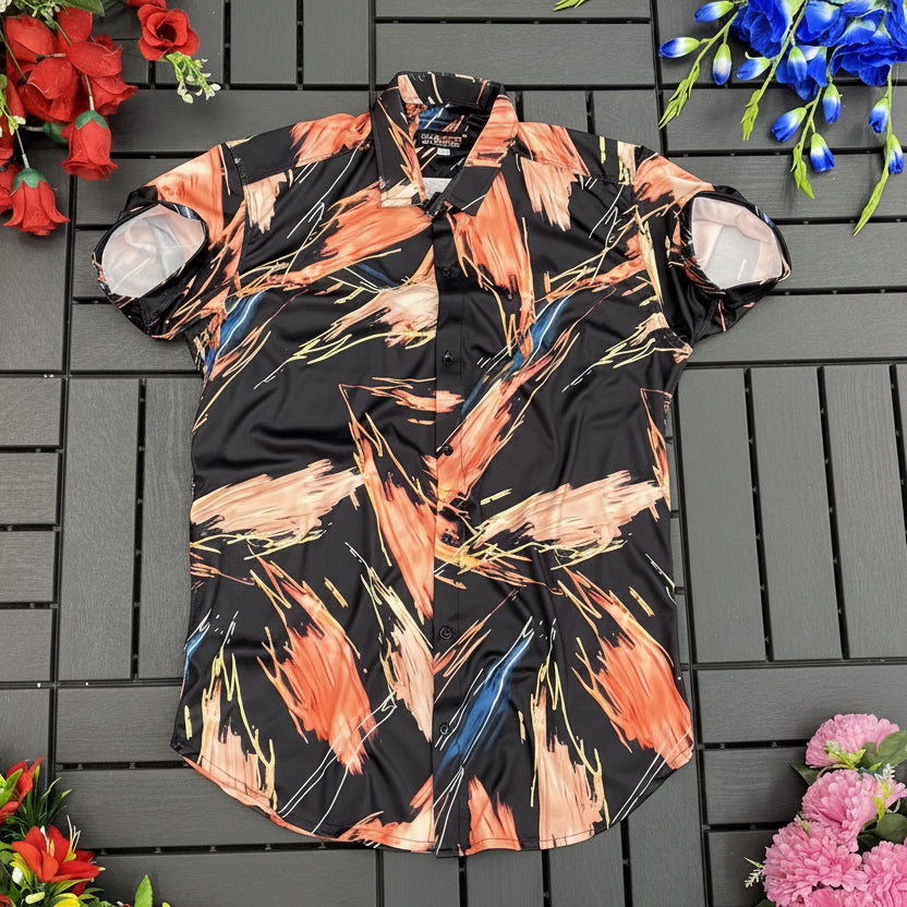 Men Regular Fit Printed Collar Casual Shirt with stylish print and soft breathable fabric for comfortable daily and smart casual wear