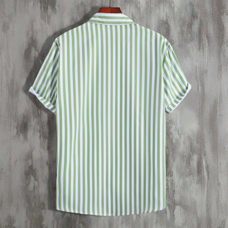 Men Regular Fit Striped Button Down Collar Casual Shirt with classic striped pattern and comfortable fabric for smart casual wear