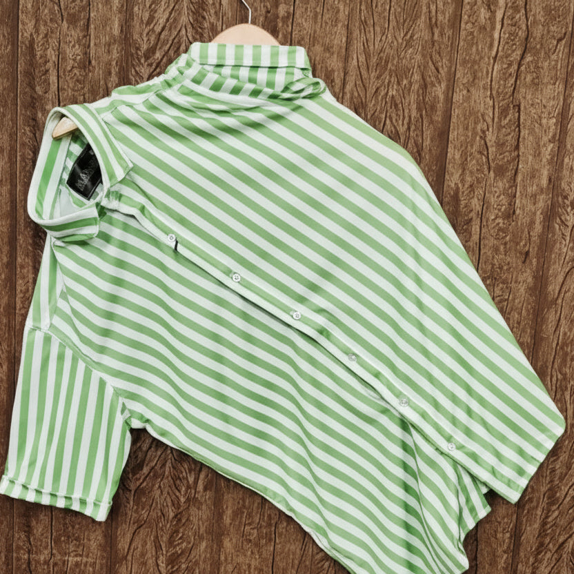 Men Regular Fit Striped Button Down Collar Casual Shirt with classic striped pattern and comfortable fabric for smart casual wear