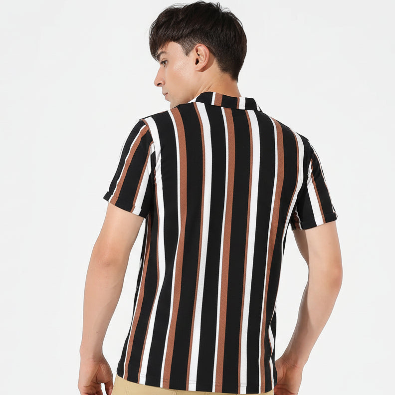 Men Regular Fit Striped Spread Collar Casual Shirt with classic striped pattern and soft breathable fabric for smart casual wear