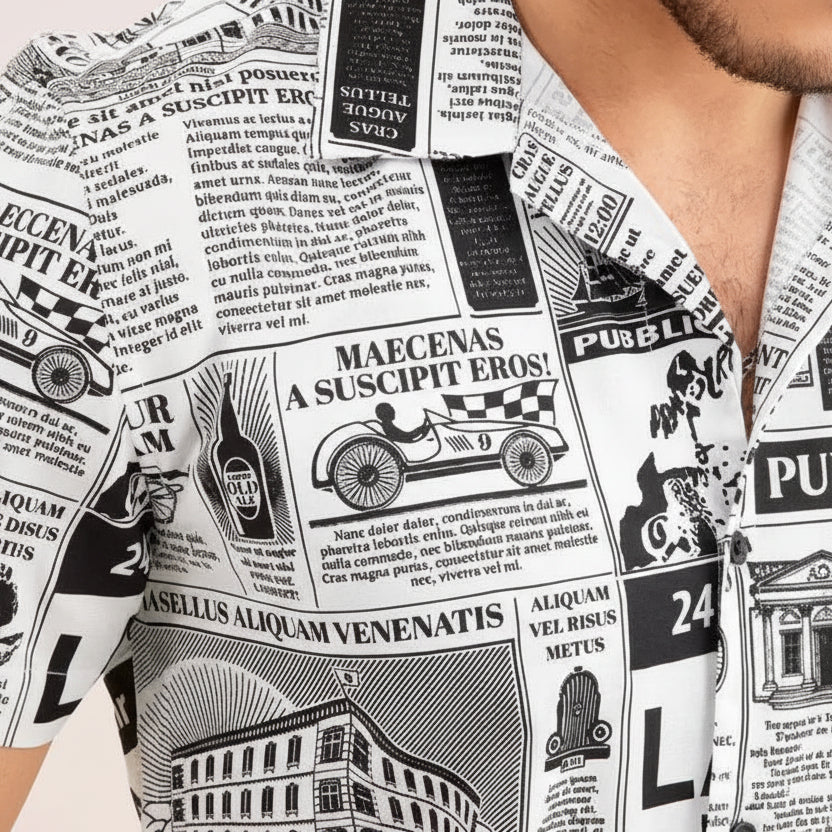 Men Slim Fit Printed Casual Shirt with modern print design and soft breathable fabric for stylish daily and casual wear