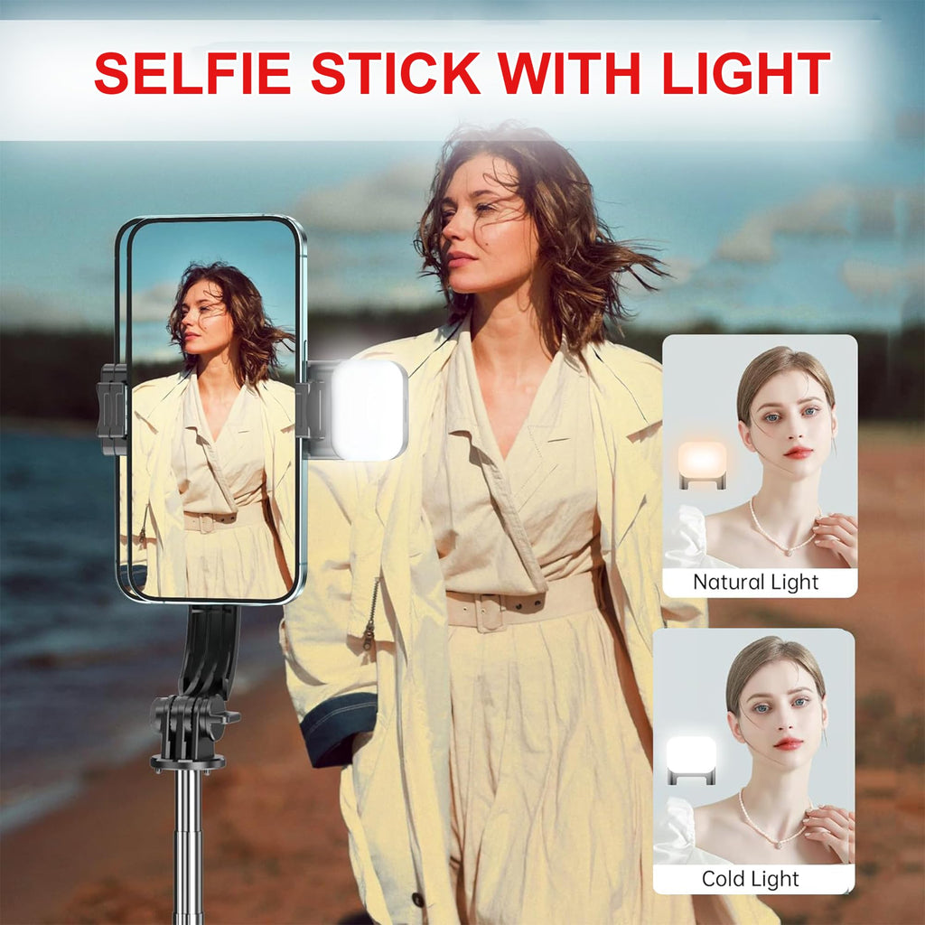 R1S Extendable Flash 3-in-1 Selfie Stick Tripod with Bluetooth Remote