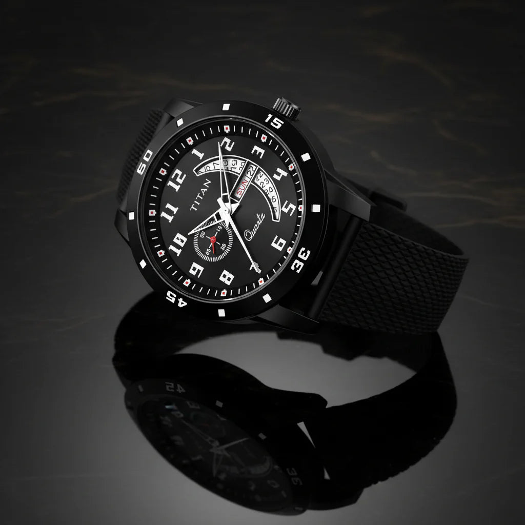 Latest Titan PU Leather Analog Watch – Classic Men’s Timepiece
