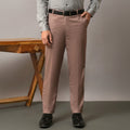 Light Purple Solid Mid-Rise Stretchable Men Formal Trousers