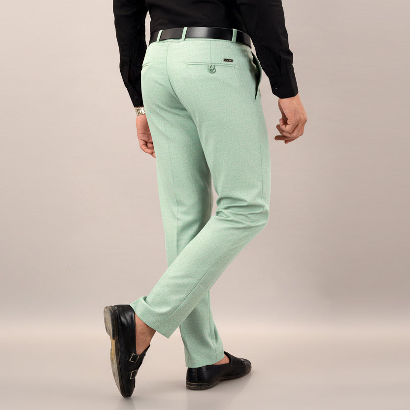 Pista Solid Mid-Rise Stretchable Men's Formal Trousers with comfortable fit and premium fabric for office and formal wear