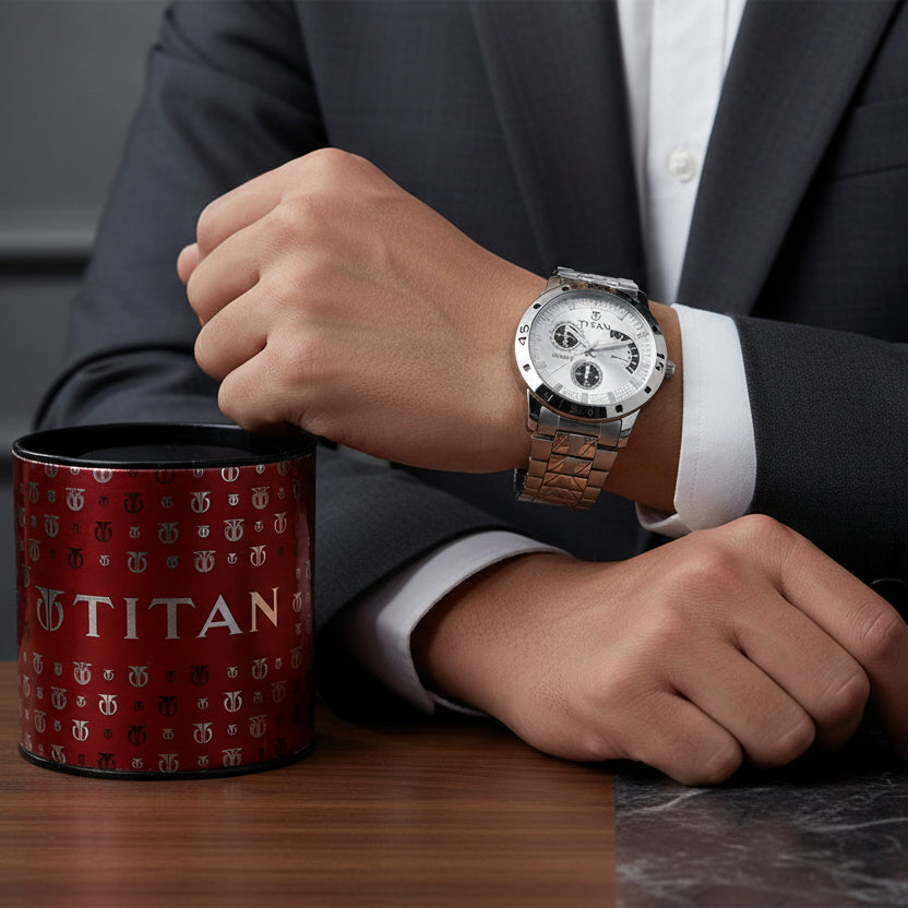 Analog Stylish Watch for Men – Unique design with stainless steel strap, elegant, durable, and comfortable timepiece.